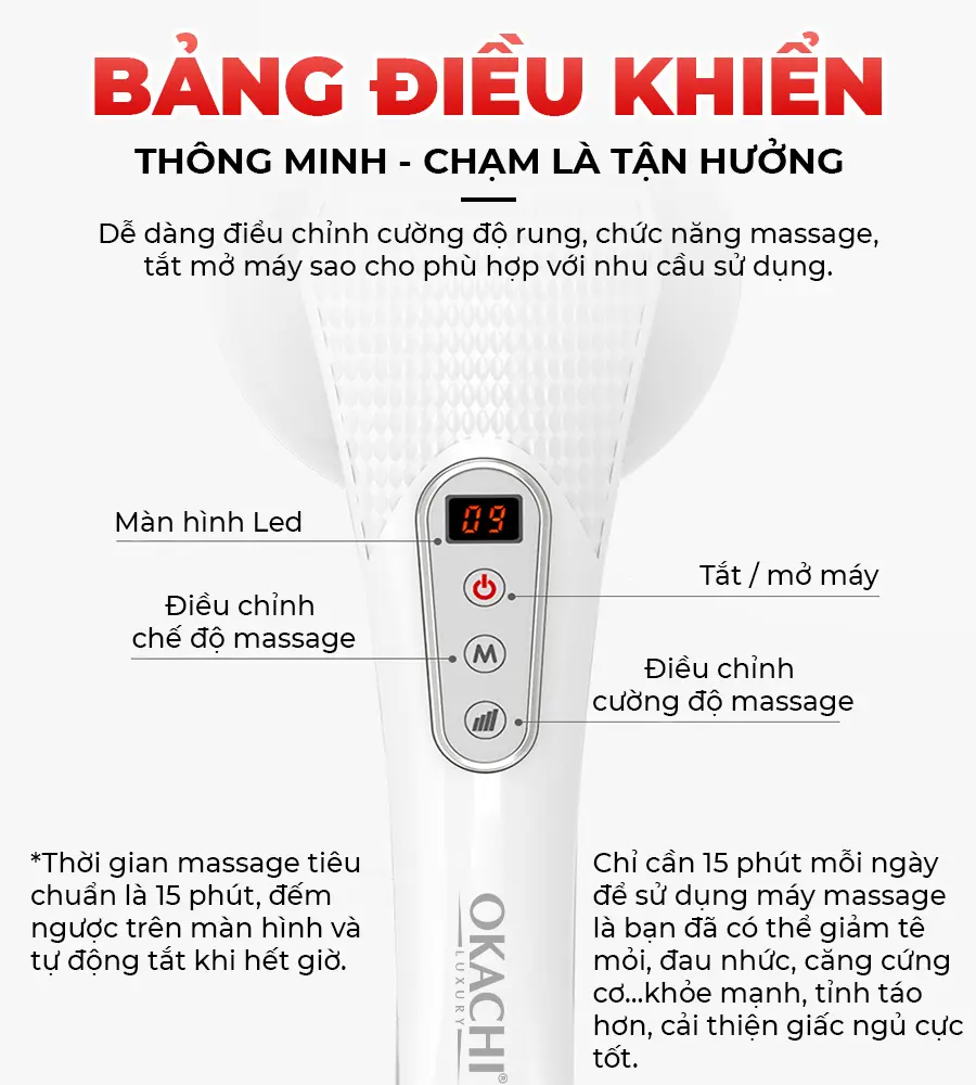 Máy massage cầm tay Body OKACHI LUXURY JP-530E Pin Sạc1