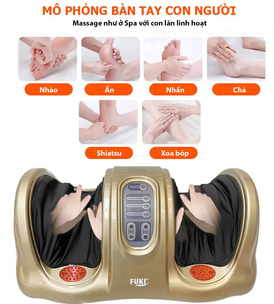 Máy massage chân hồng ngoại Fuki Nhật Bản FK-6811 (màu vàng)1