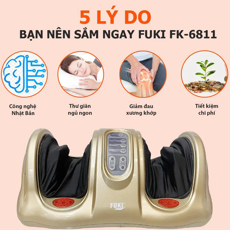 Máy massage chân hồng ngoại Fuki Nhật Bản FK-6811 (màu vàng)5