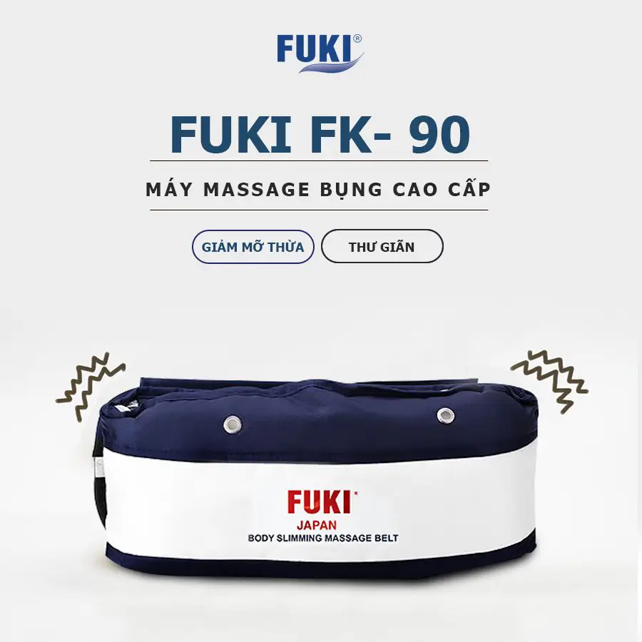 Máy massage bụng FUKI Nhật Bản FK90 Vải Dù dòng cao cấp (xanh đen)2