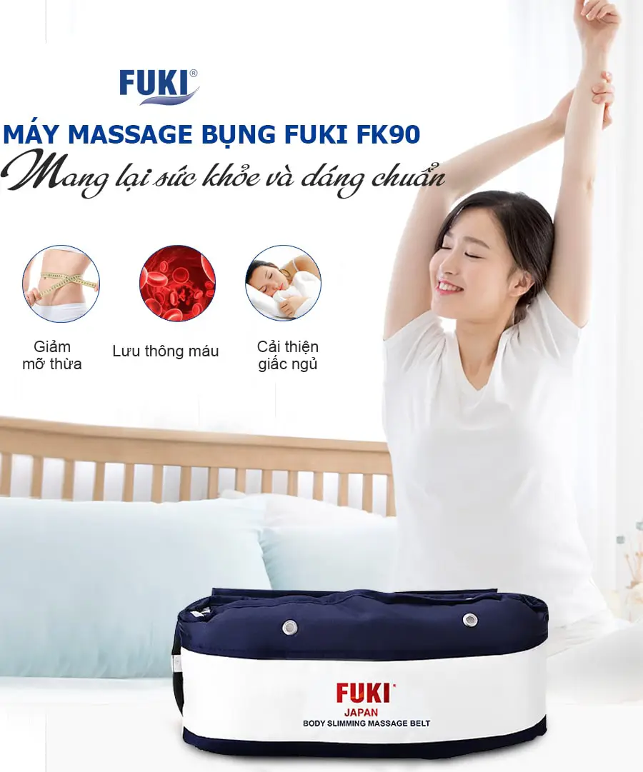 Máy massage bụng FUKI Nhật Bản FK90 Vải Dù dòng cao cấp (xanh đen)5