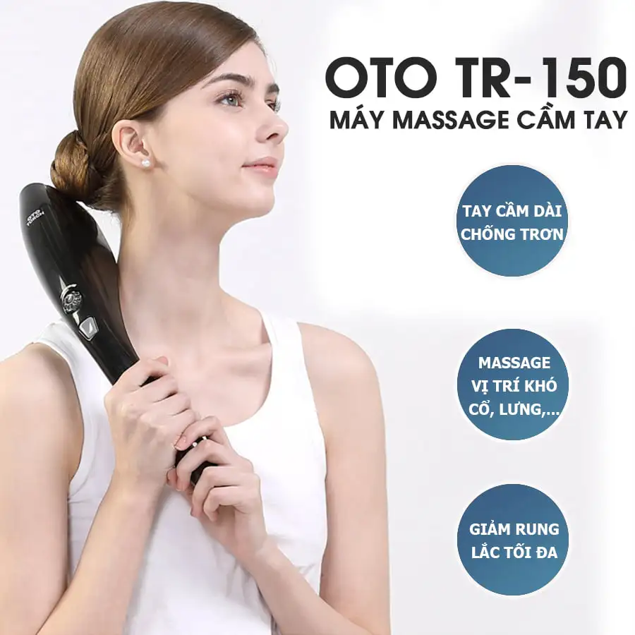 Máy massage cầm tay OTO TR-150 (Pin sạc) - Màu đen2