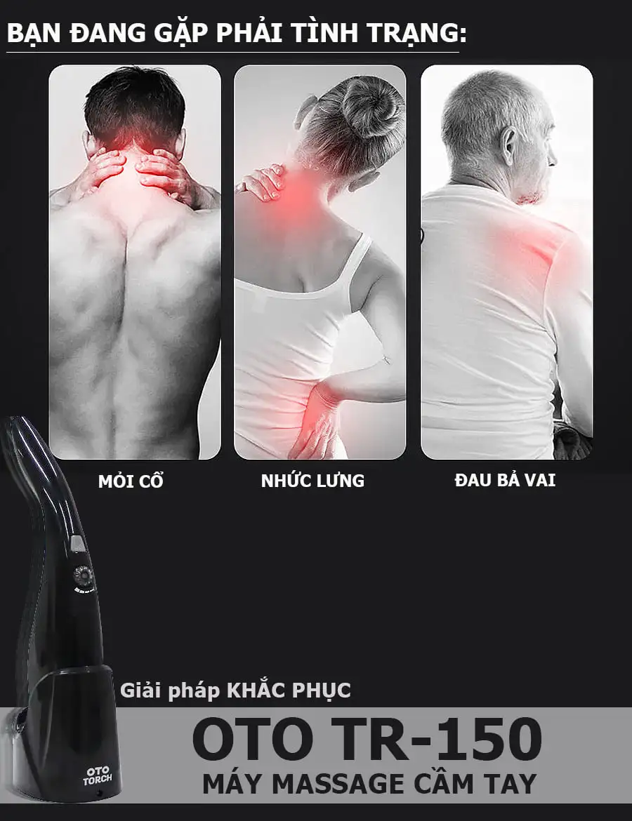Máy massage cầm tay OTO TR-150 (Pin sạc) - Màu đen4