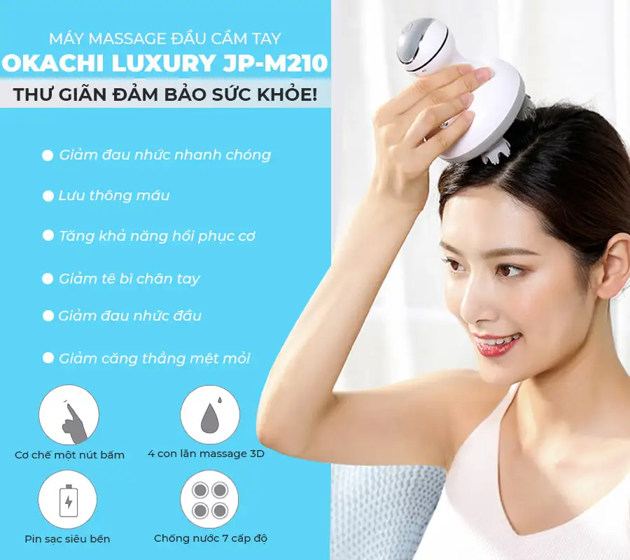 Máy massage đầu cầm tay OKACHI LUXURY JP-M2105