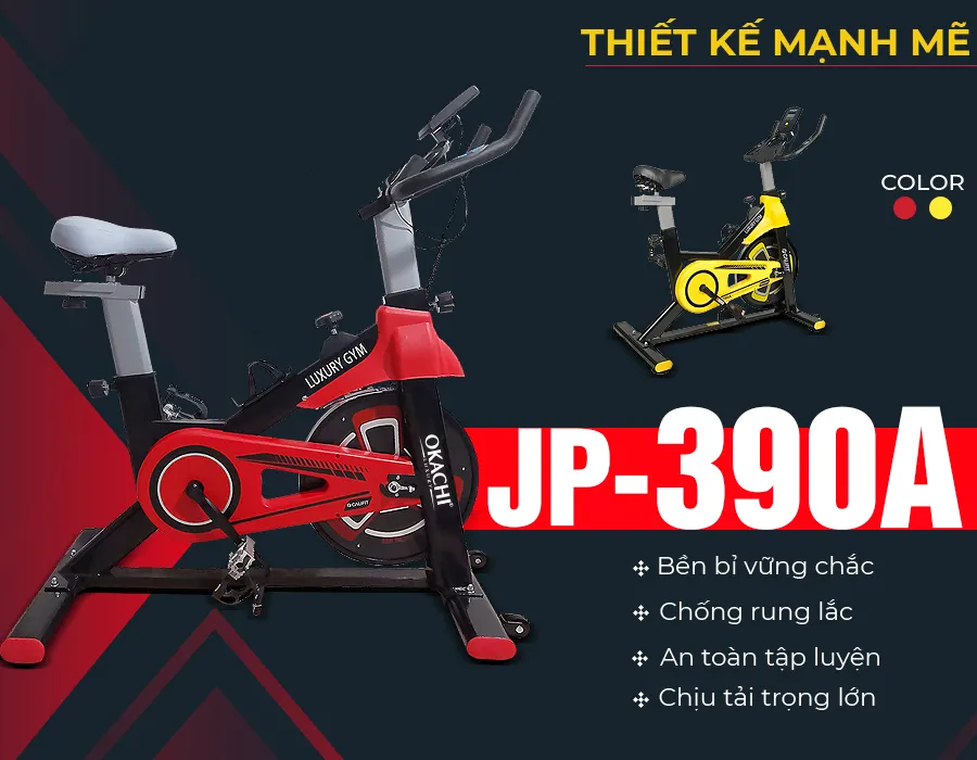 Xe đạp thể dục Okachi Luxury JP-390A (màu Đỏ)2