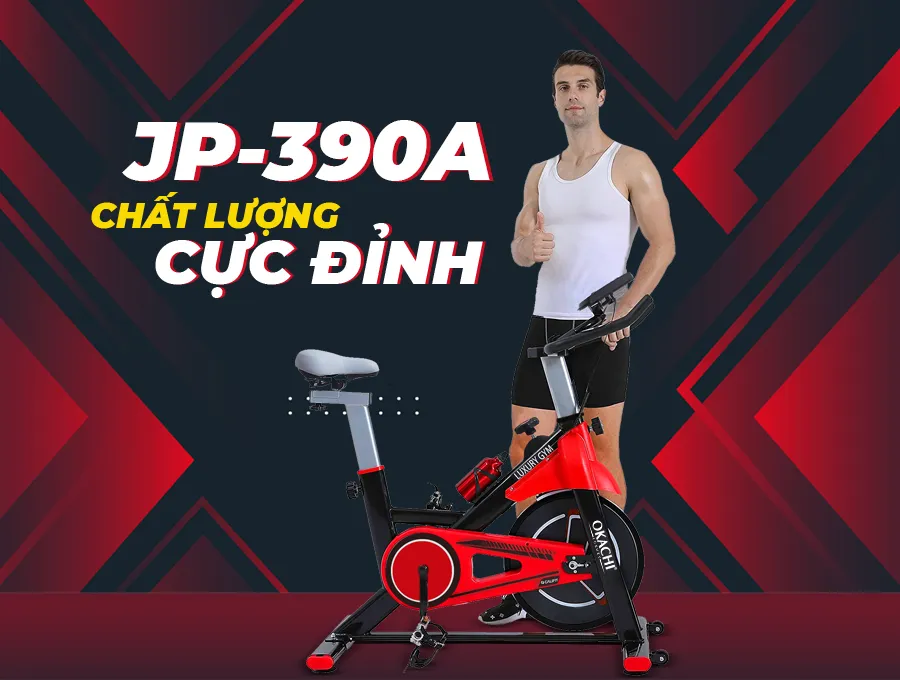 Xe đạp thể dục Okachi Luxury JP-390A (màu Đỏ)1