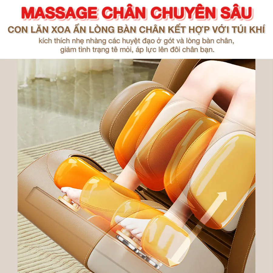 Ghế Massage Toàn Thân OKACHI LUXURY JP-368 (trắng nâu)3