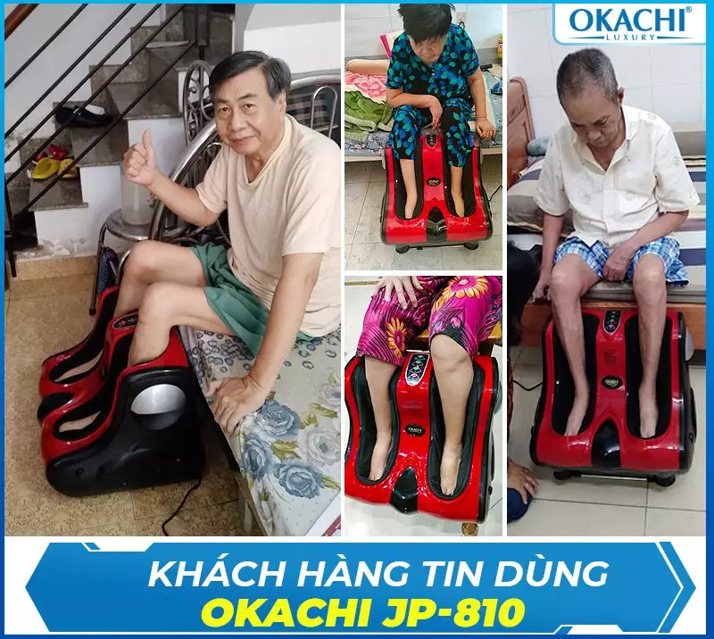 Máy massage chân hồng ngoại 3D OKACHI JP-810 (Đỏ)