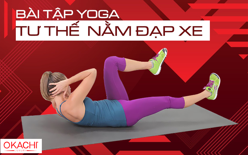 Bài tập yoga thoát vị đĩa đệm với tư thế nằm đạp xe