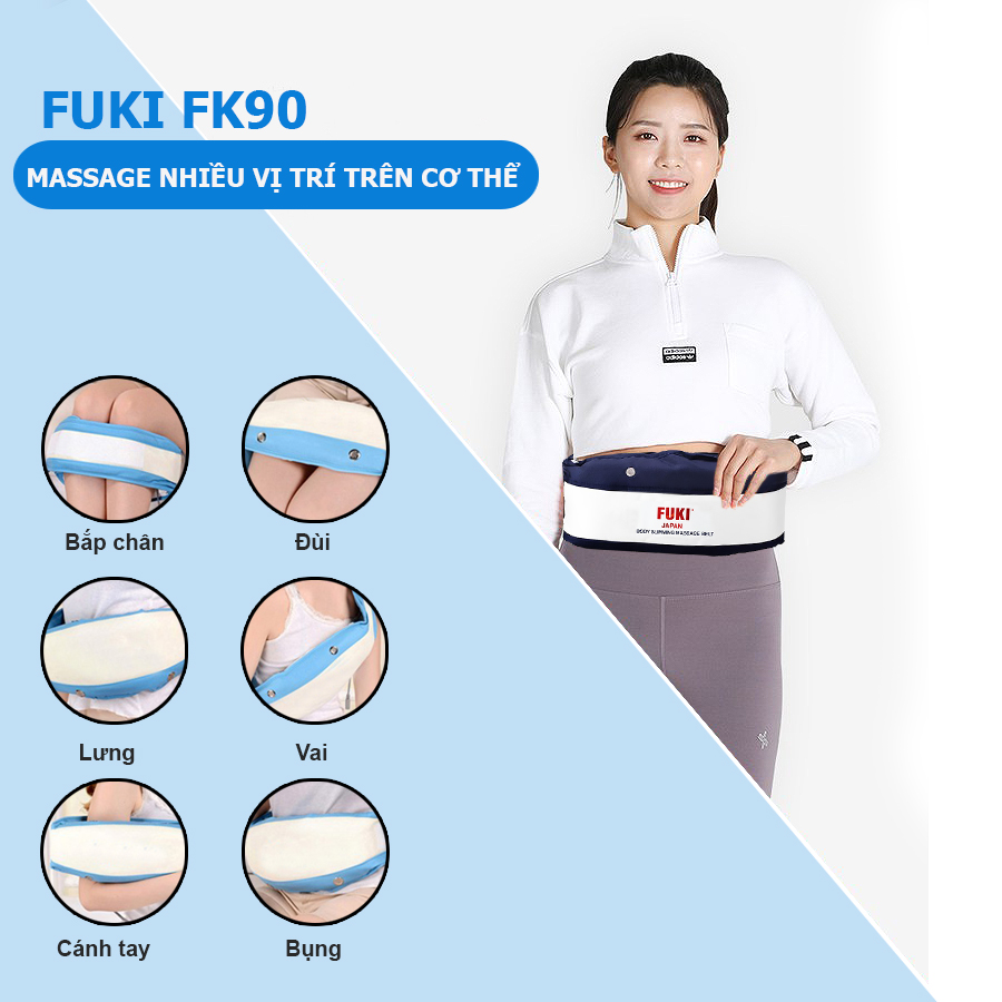 Máy massage bụng FUKI Nhật Bản FK90 Vải Dù dòng cao cấp (xanh đen)