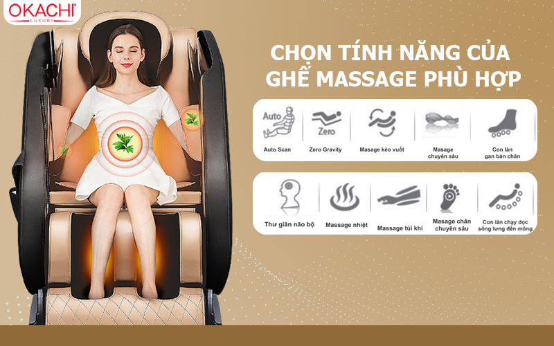 Chọn tính năng của ghế massage phù hợp
