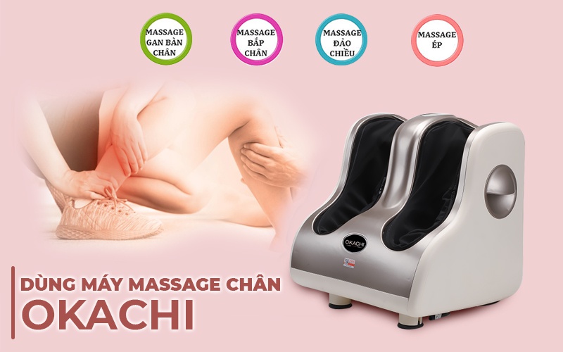 Dùng máy massage chân