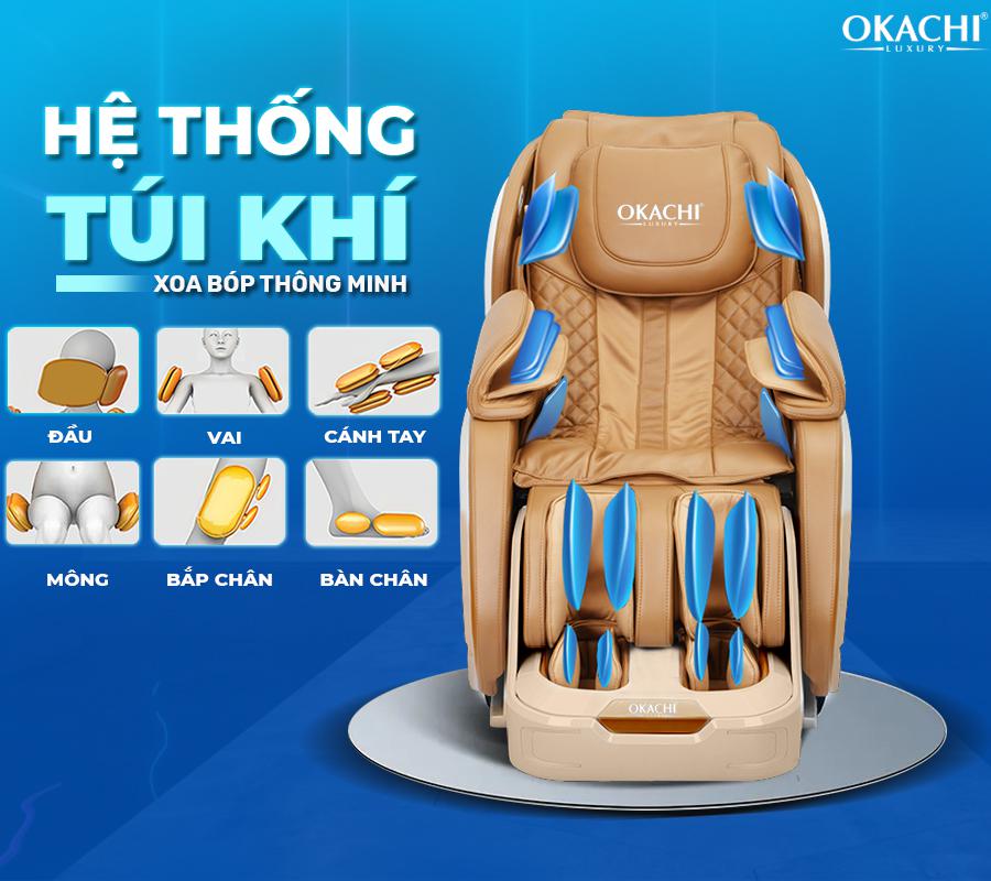 Ghế massage toàn thân OKACHI JP-i60 Plus ( Vàng Gold)