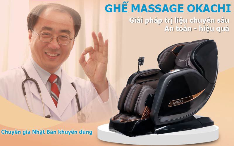 Ghế massage Okachi chính hãng Nhật Bản giải pháp loại bỏ căng thẳng mệt mỏi hiệu quả