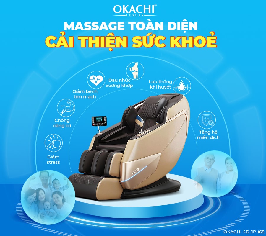 Ghế massage toàn thân OKACHI 4D JP-I65 cao cấp