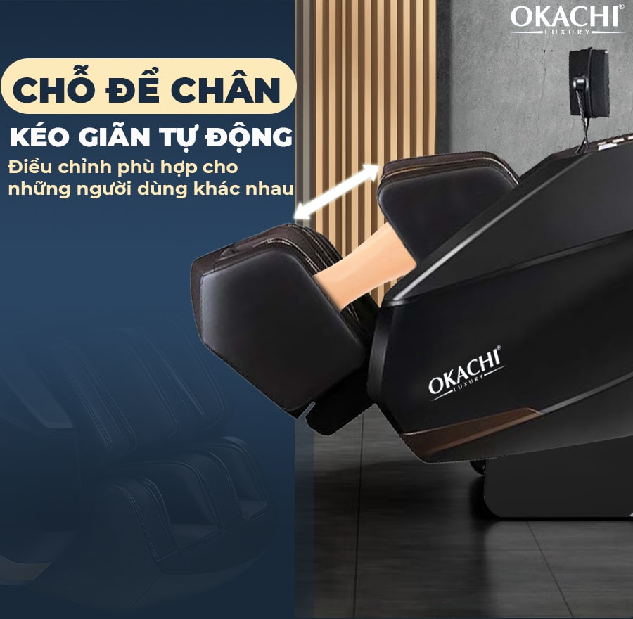 Ghế massage toàn thân OKACHI LUXURY ROYAL JP-8899 Cao Cấp (màu đen)