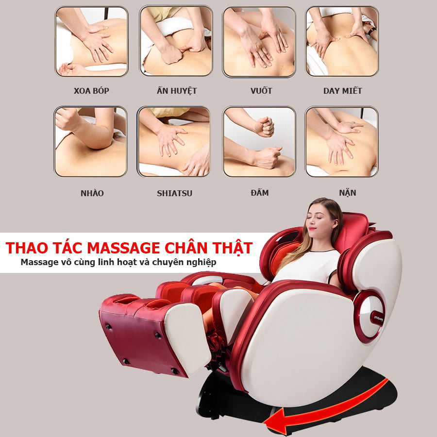 Thao tác massage chân thật