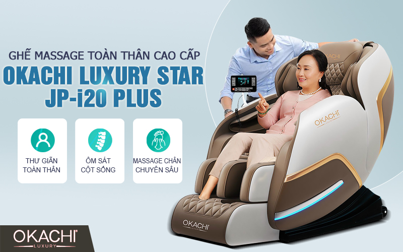 Ghế massage toàn thân cao cấp OKACHI Luxury Star JP-i20 Plus