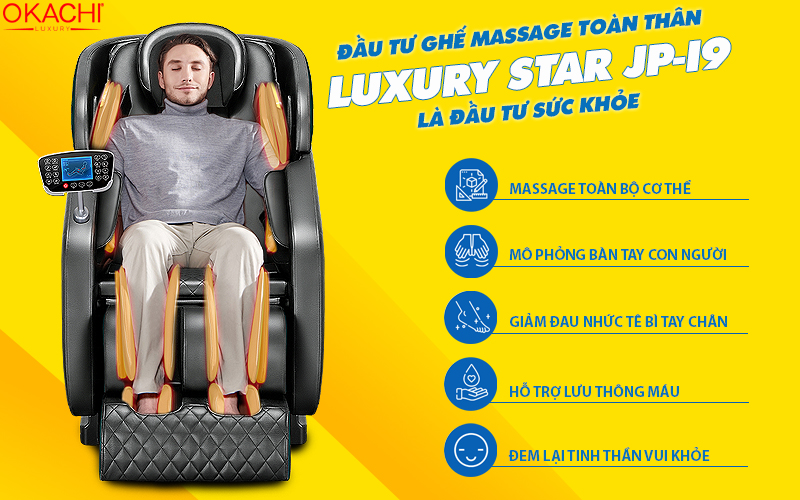 Ghế massage toàn thân cho nam OKACHI LUXURY Star JP-I9