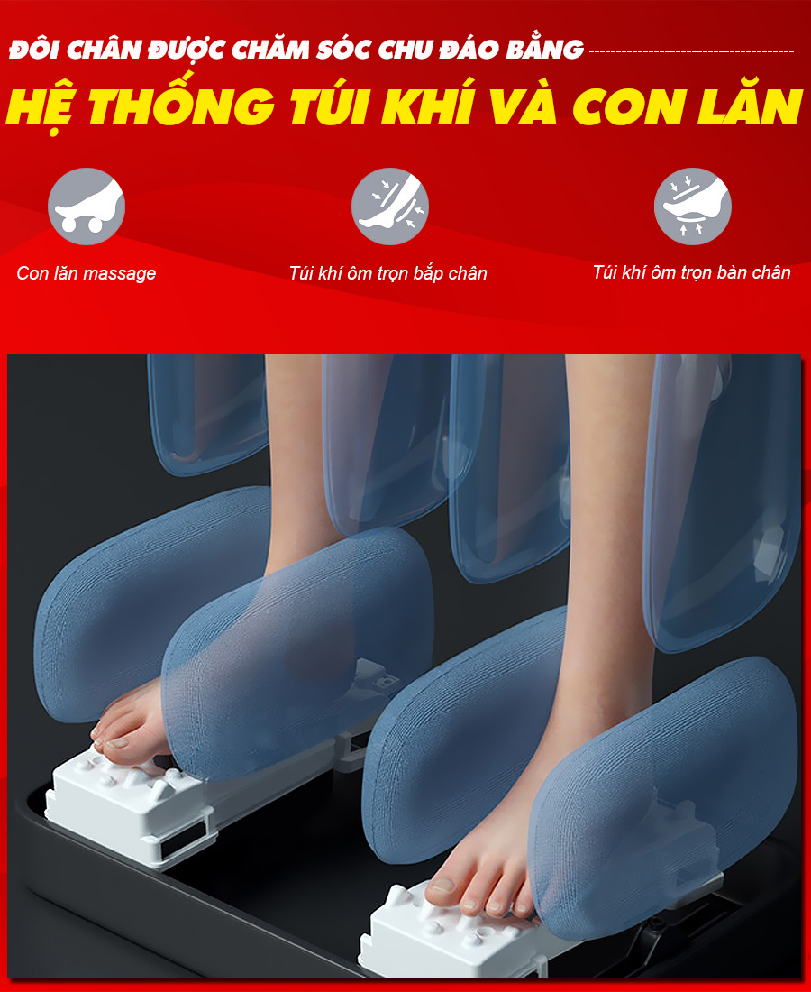 Hệ thống massage chân công nghệ hàng đầu