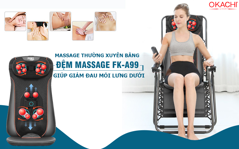 Massage thường xuyên bằng máy massage giúp giảm đau mỏi lưng dưới