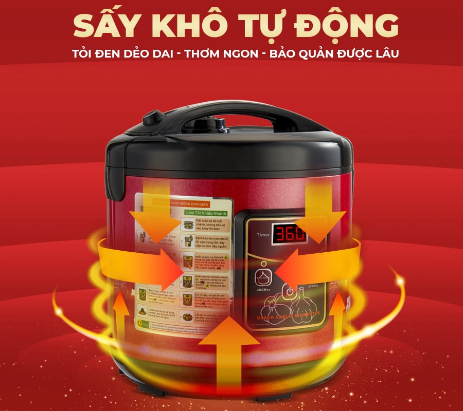 Máy làm tỏi đen FUKI FK-910 hoa văn - 6L (đỏ mận)
