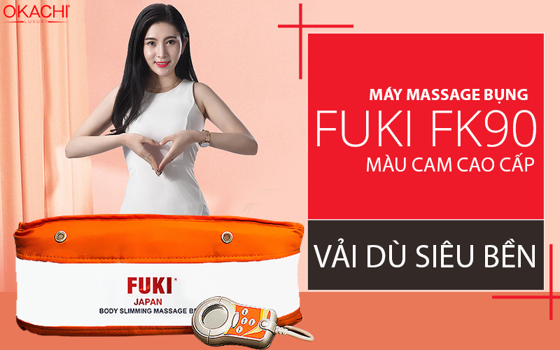 Máy massage bụng FUKI FK90 Vải Dù Siêu Bền màu cam cao cấp