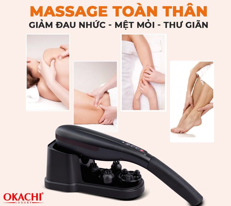Máy massage cầm tay hồng ngoại OKACHI LUXURY JP-M610 (màu đen)