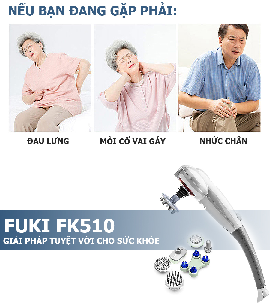 Máy massage cầm tay FUKI JAPAN FK-510 (7 đầu)