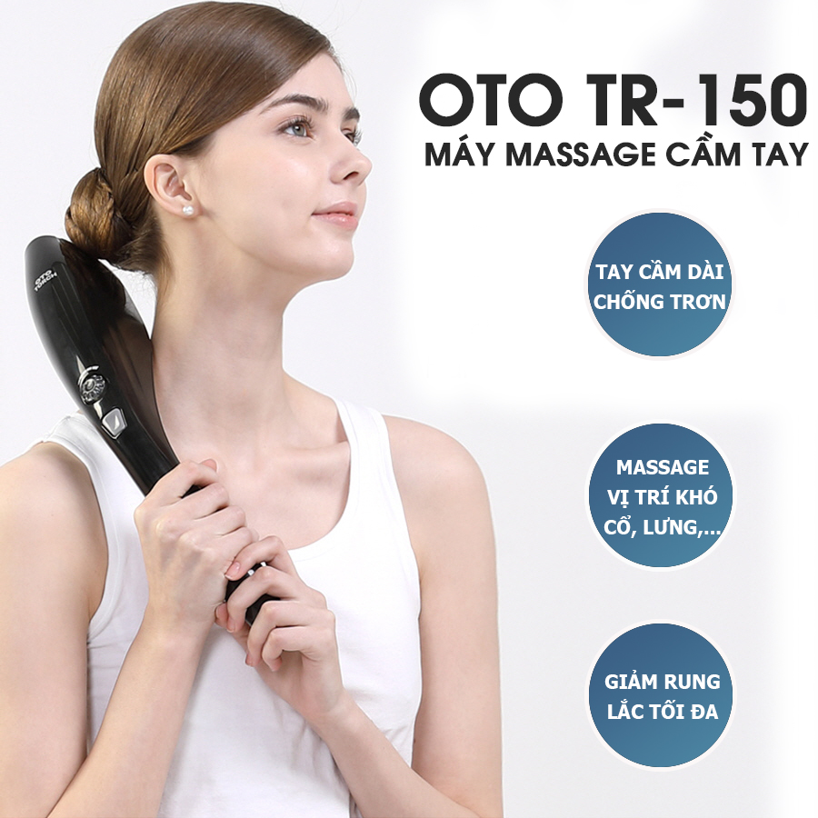 Máy massage cầm tay OTO TR-150 (Pin sạc) - Màu đen