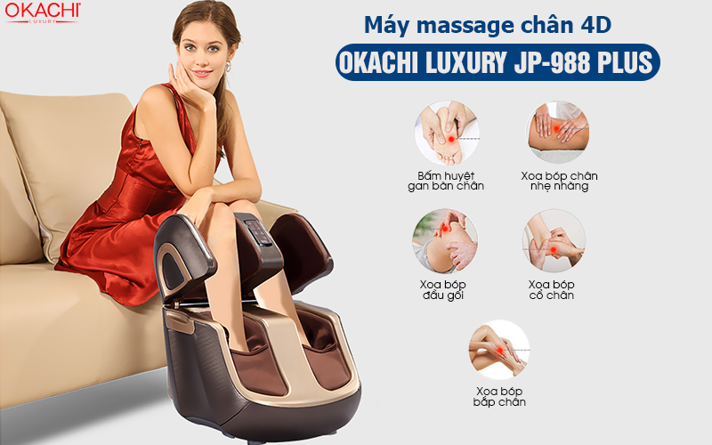 Máy massage chân 4D OKACHI LUXURY JP-988 Plus