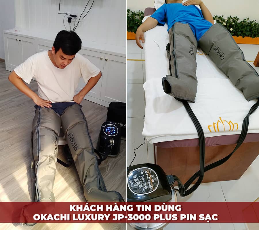 Máy nén ép TRỊ LIỆU suy giãn tĩnh mạch Okachi luxury JP-3000 Plus pin sạc