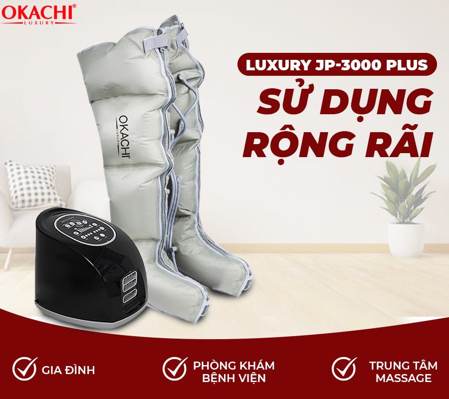 Máy nén ép TRỊ LIỆU suy giãn tĩnh mạch Okachi luxury JP-3000 Plus pin sạc