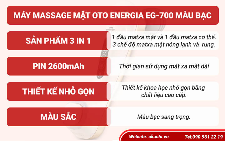 Đặc điểm nổi bật OTO Energia EG-700 bạc