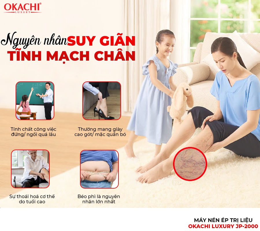 Máy nén ép trị liệu suy giãn tĩnh mạch OKACHI LUXURY JP-2000