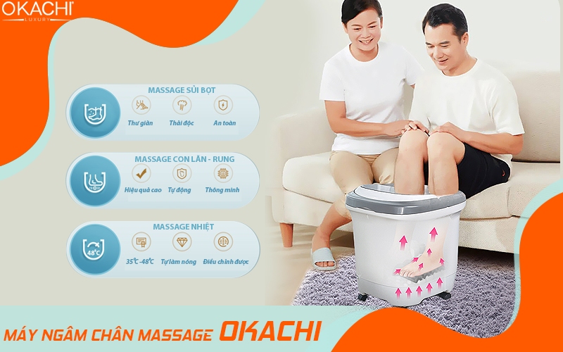 Mua máy ngâm chân massage uy tín tại OKACHI