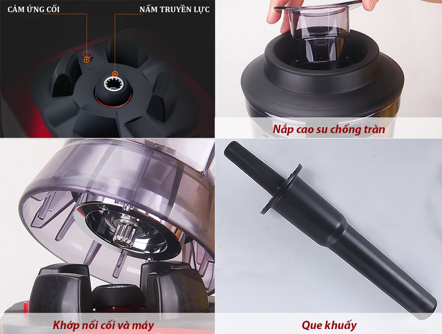 Máy xay sinh tố đậu nành công nghiệp Fuki 3000W FK-3000 - màu đỏ