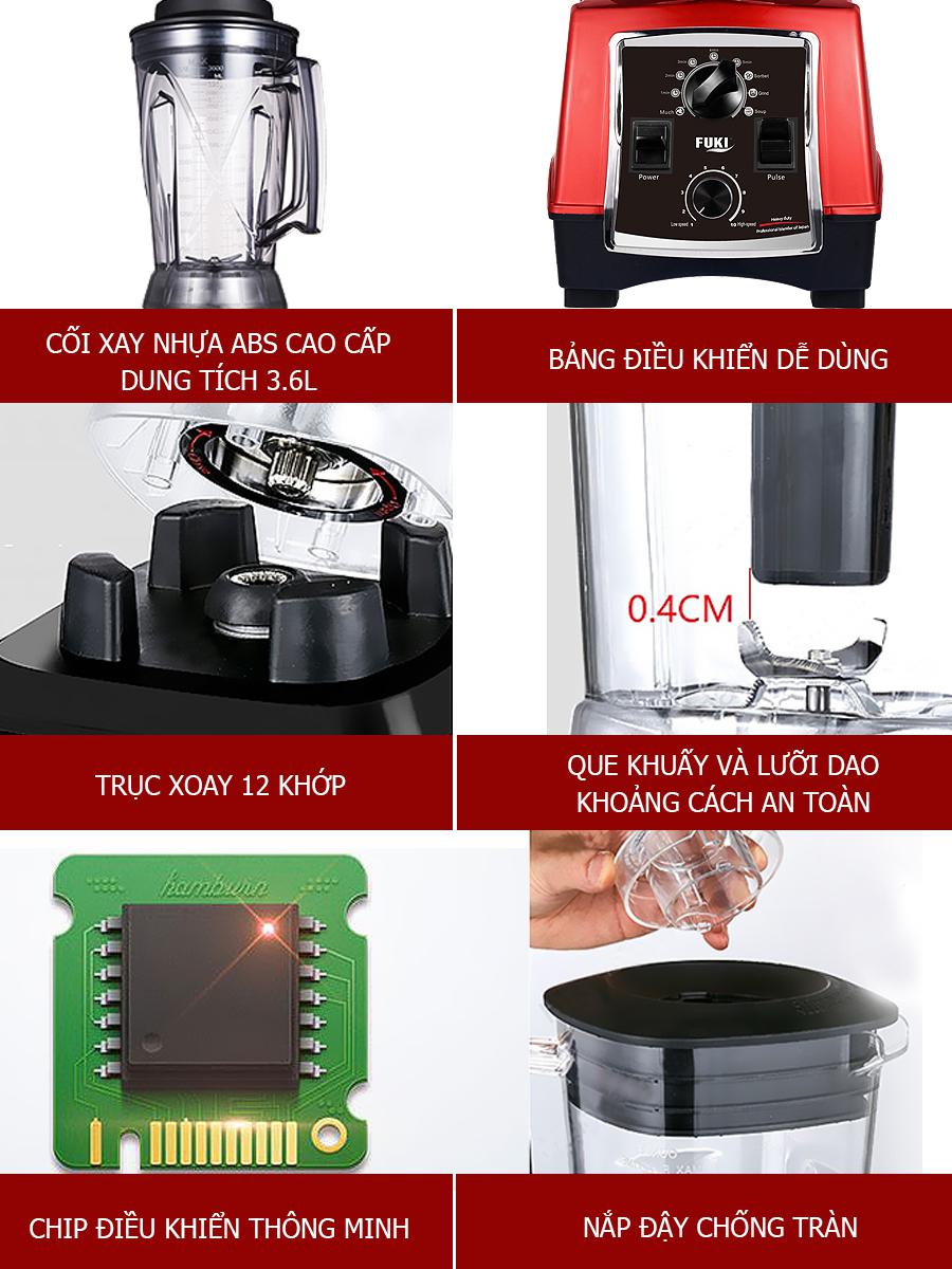 Máy xay sinh tố công nghiệp Fuki 3000W - Hẹn giờ (FK-3000A)