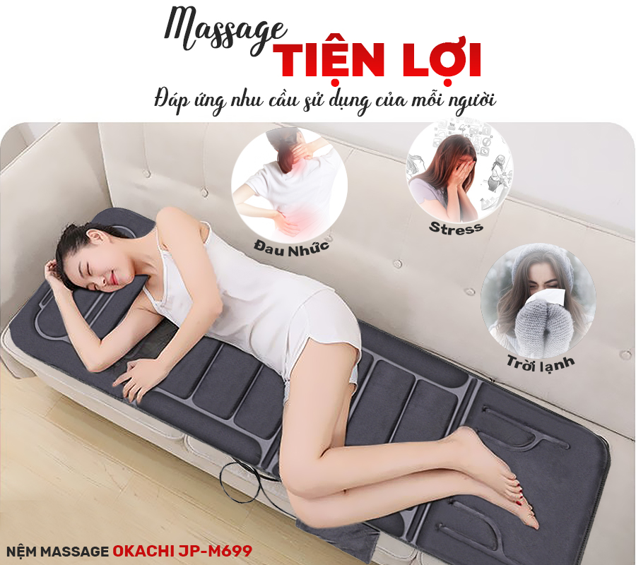 Nệm massage toàn thân OKACHI JP-M699 (dòng cao cấp)