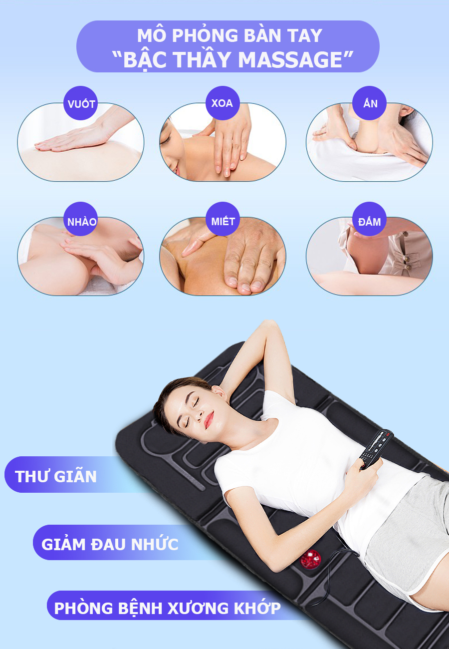 nệm massage với nhiều chế độ