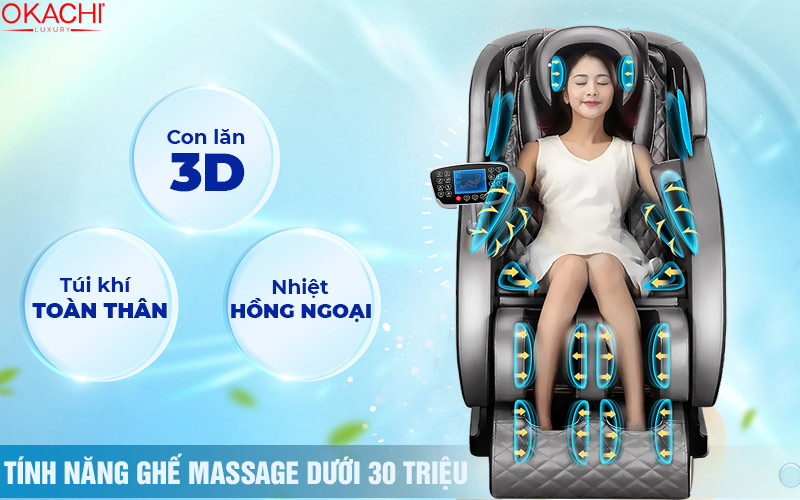 Tính năng ghế massage dưới 30 triệu