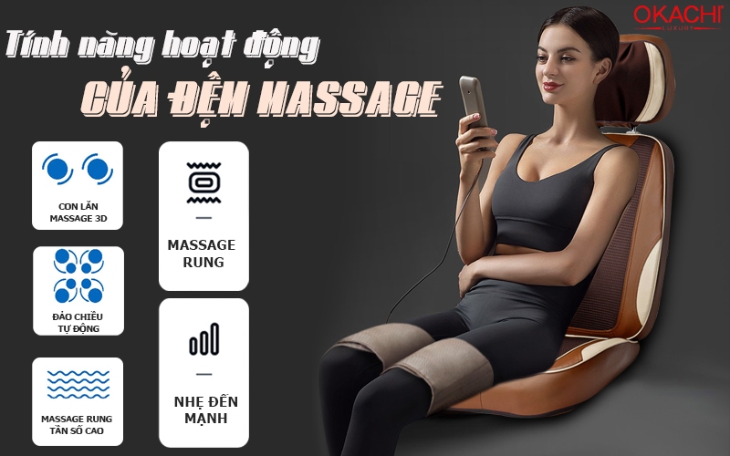 Tính năng hoạt động của đệm massage