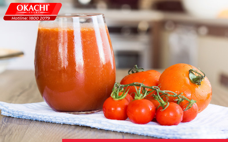 Uống nước ép cà chua giảm mỡ bụng