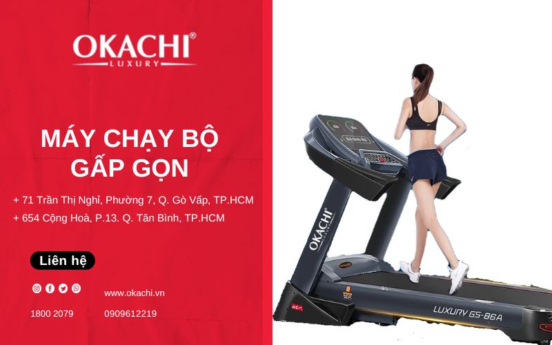 Top Máy chạy bộ gấp gọn OKACHI GIÁ TỐT chính hãng