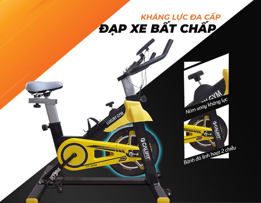 Xe đạp thể dục tại nhà Califit Luxury CF-390A (màu Vàng)