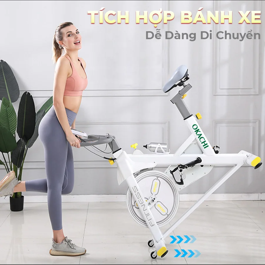 Xe đạp tập thể dục tại nhà OKACHI JP-390A ( màu trắng)