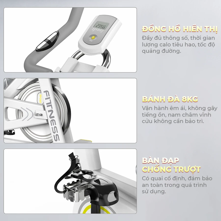 Xe đạp tập thể dục tại nhà OKACHI JP-390A ( màu trắng)