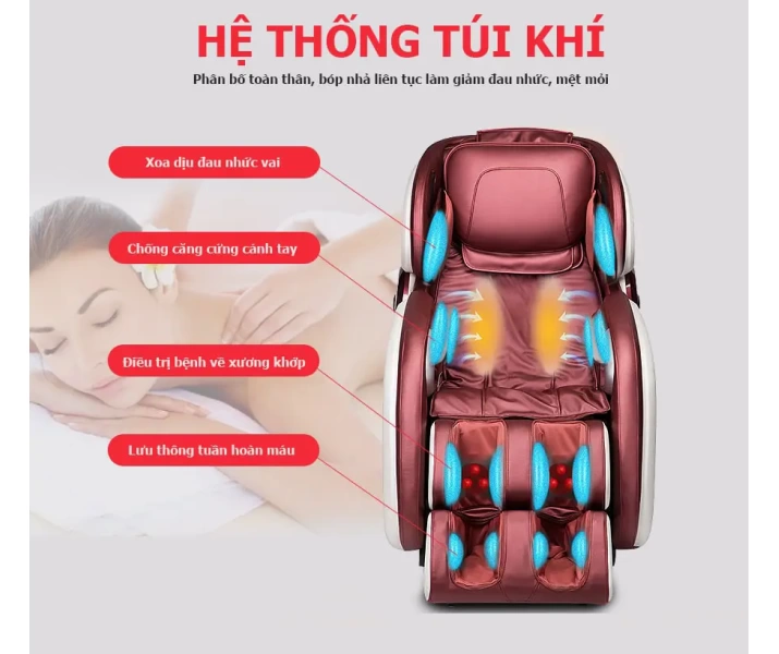 Ghế massage toàn thân OKACHI OTO Essentia ES-05A (màu đỏ)4