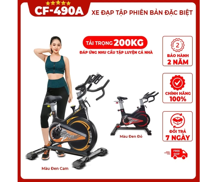 Xe đạp tập Califit Luxury CF-490A (Đen Cam)1