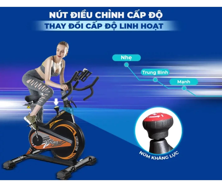 Xe đạp tập Califit Luxury CF-490A (Đen Cam)3